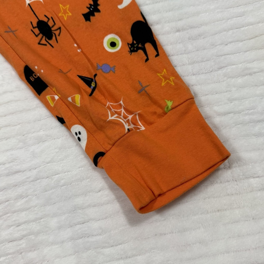 Hyde & EEK! Boutique Women's Halloween Pajama Set Orange Ghost Cat Bat Sleepwear - Picture 5 of 6